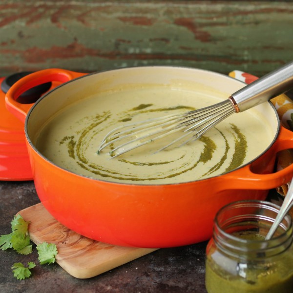 Creamy Green Chili Nacho Cheese Sauce